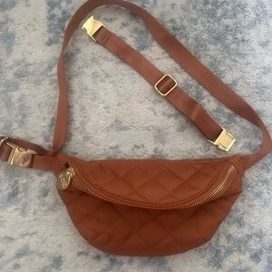 Stoney Clover Lane Camel Quilted Fanny Pack w/ Extender